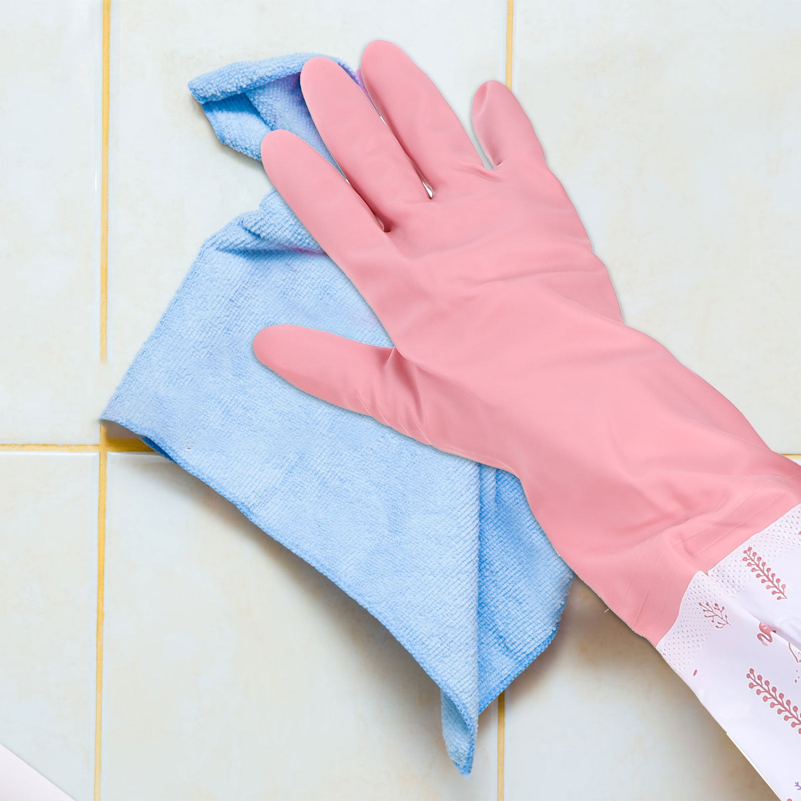 Dish Glove Rubber - 2 Pair Gloves Cleaning Waterproof Dish
