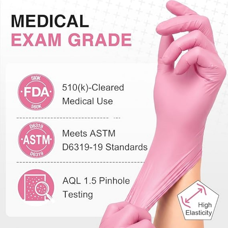 Pink Nitrile Disposable Gloves - Latex Disposable Glove recension och pris